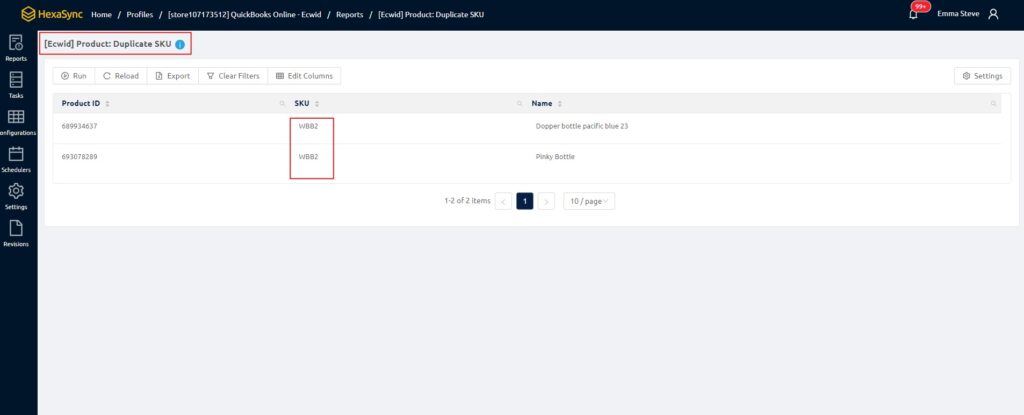 beehexa how to edit duplicate skus in ecwid duplicate sku report