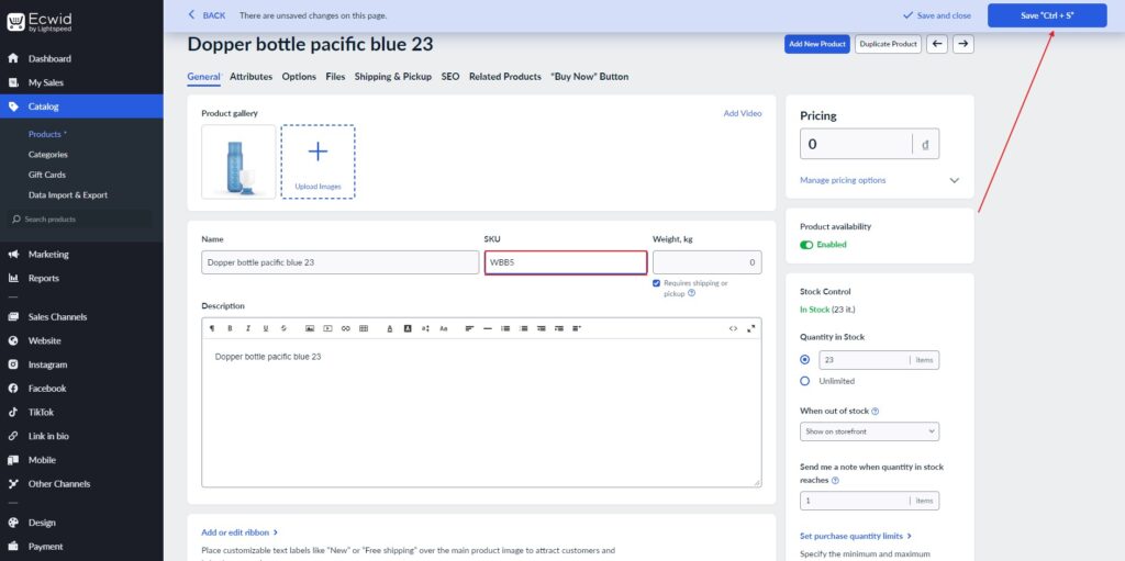 beehexa how to edit duplicate skus in ecwid update sku