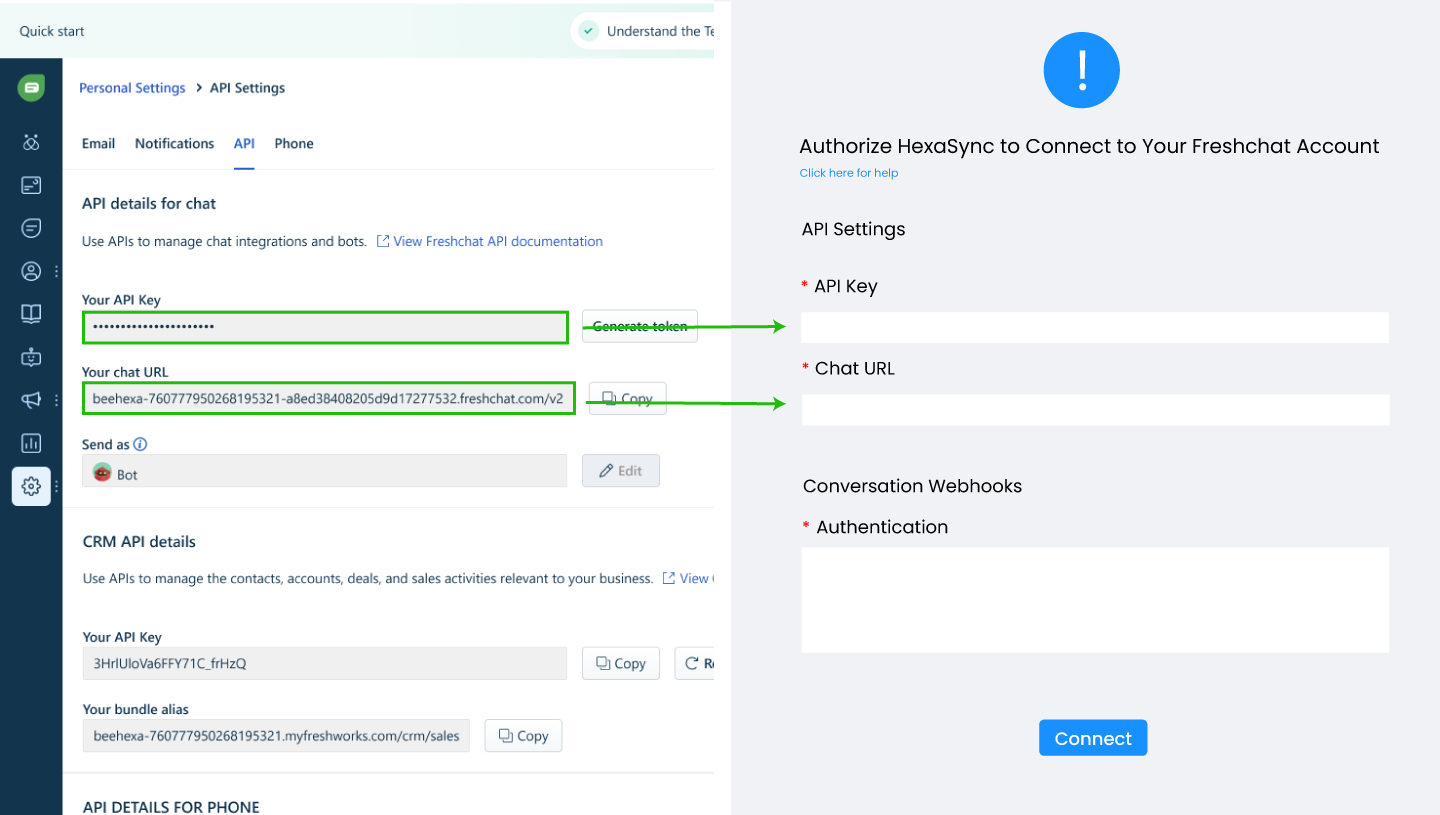 beehexa authorize freshchat1