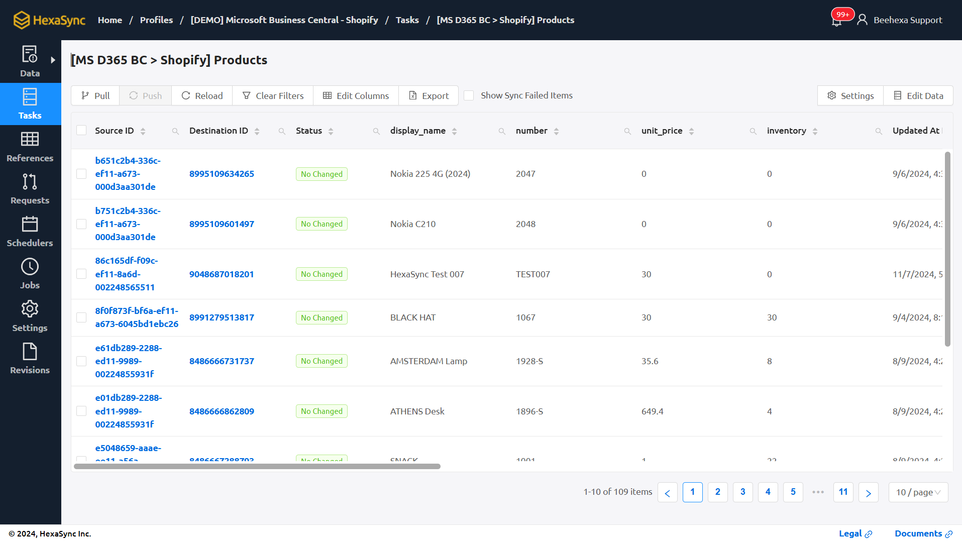 hexasync product sync task